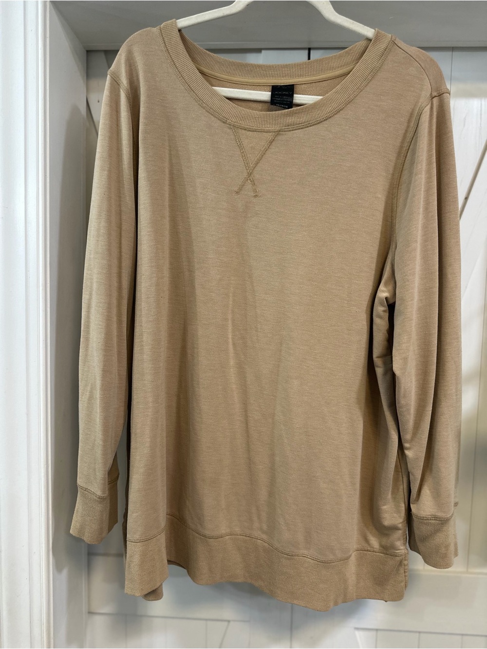 Jockey Women’s Crewneck Sweatshirt in Beige